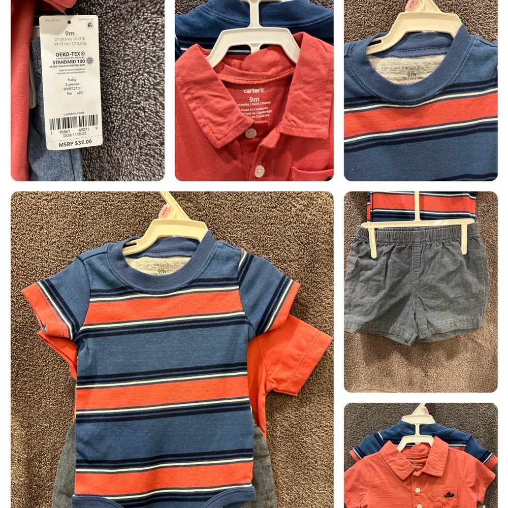 Carter’s Boys Clothing Set. 9 months. New with tags.